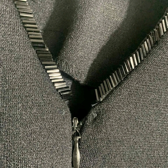 Vtg 80s JSJ John Roberts Black Beaded Peplum Dress - Picture 5 of 7